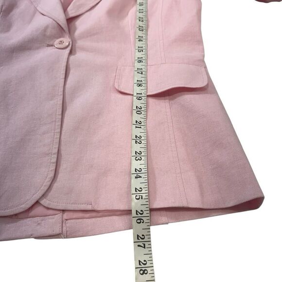 VTG Chadwicks Classics Pink Linen Blend Tailored Summer Blazer, 10 - Picture 9 of 12